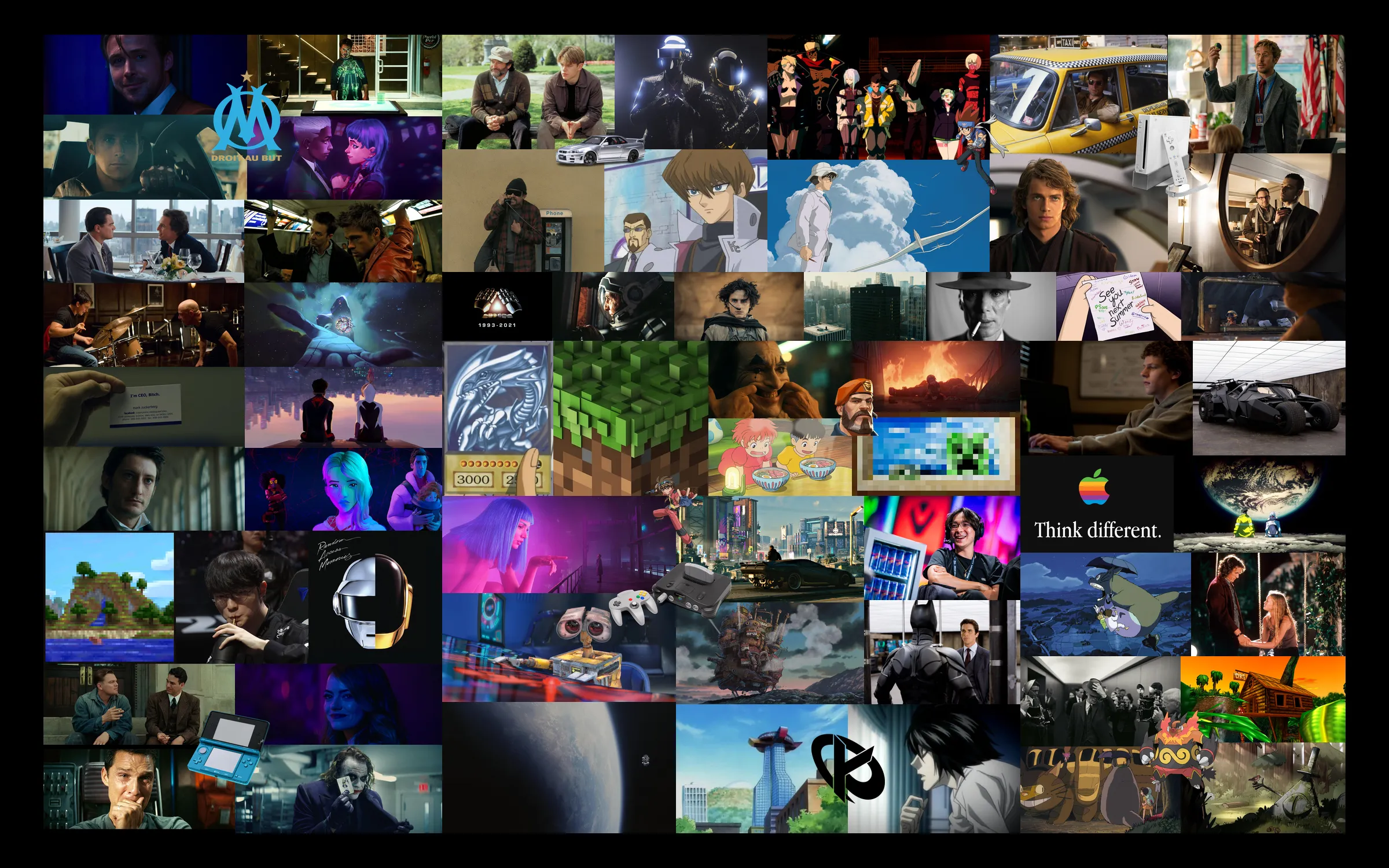 A collage of films, games, music, art, technology, and people that inspire Victor Mathon